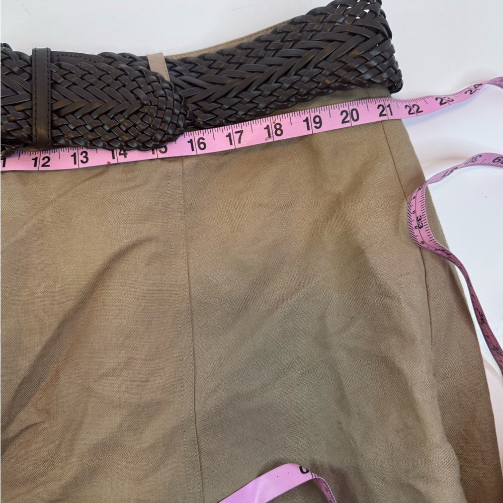 Appraisal Plus Camel Tan A-Line Skirt & Woven Brown Belt Set | Plus Size 18W - Picture 7 of 12